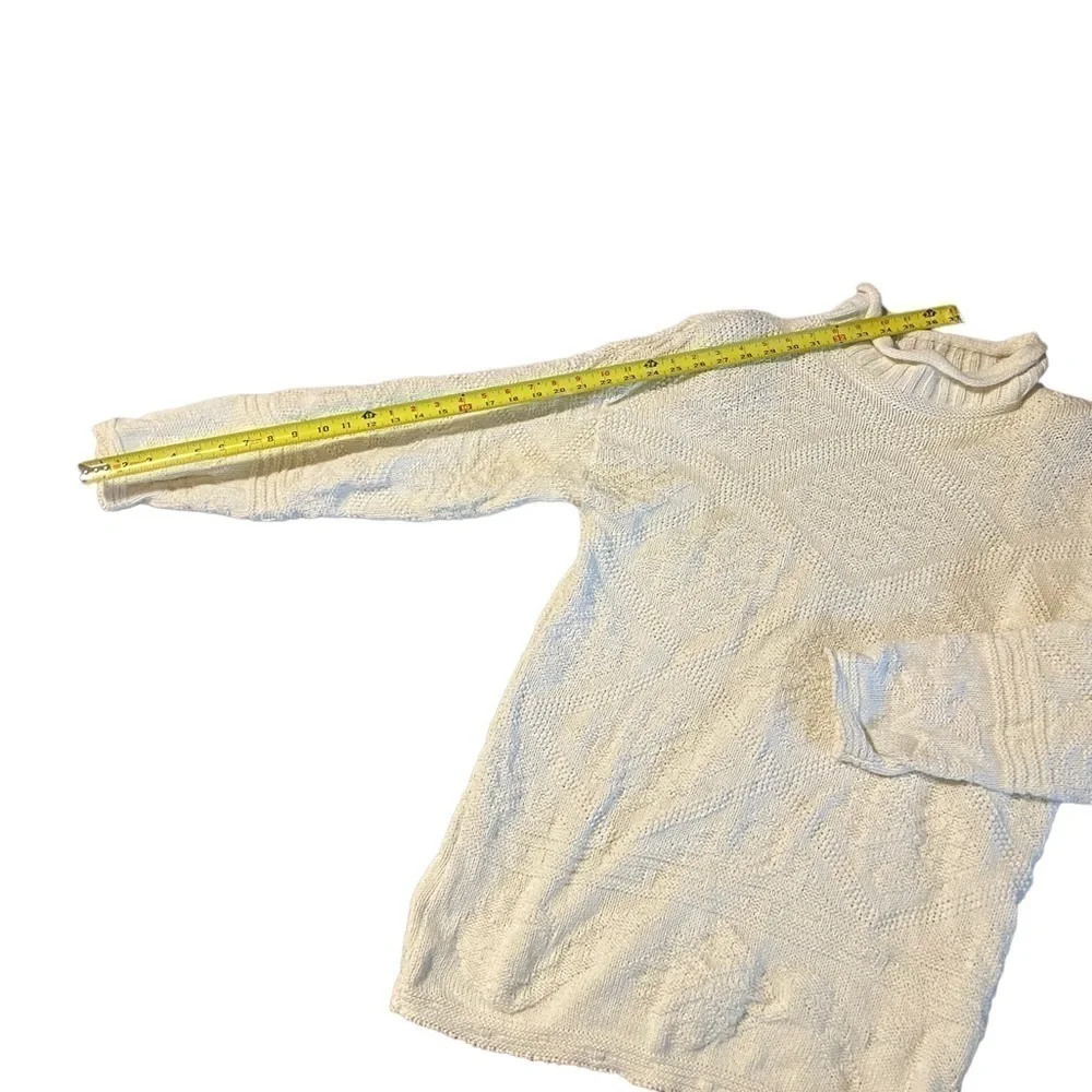 Vintage Women's XL Rebecca Lynn Ivory 100% Cotton Adele Knit Sweater USA